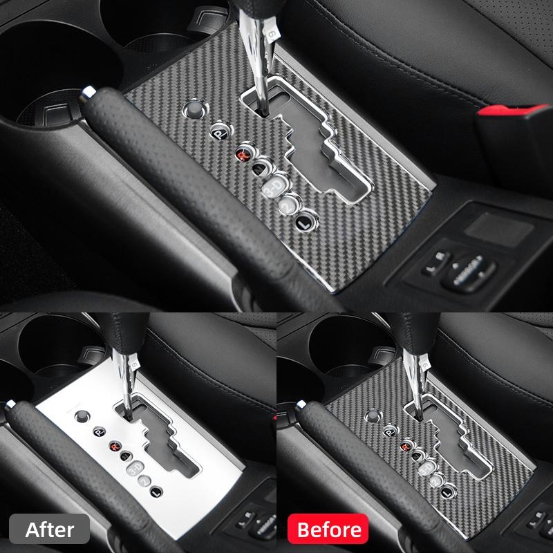 For Toyota RAV4 2006-2012 Interior Accessories Real Soft Carbon Fiber Car Gear Panel Trim Cover Decoration Frame Stickers