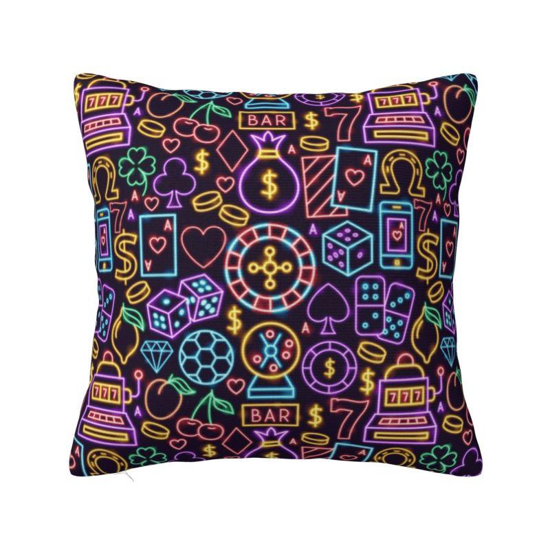 Casino Gambling Pillow Case Decorative Poker Cards Game Modern Cushion Cover Soft Pillowcase 30x30cm 12x12in