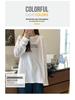 T-shirt Blanc Manches Longues pour Femme - Tendance 2026 Coton Pur Coupe Ample pour Printemps/Automne
