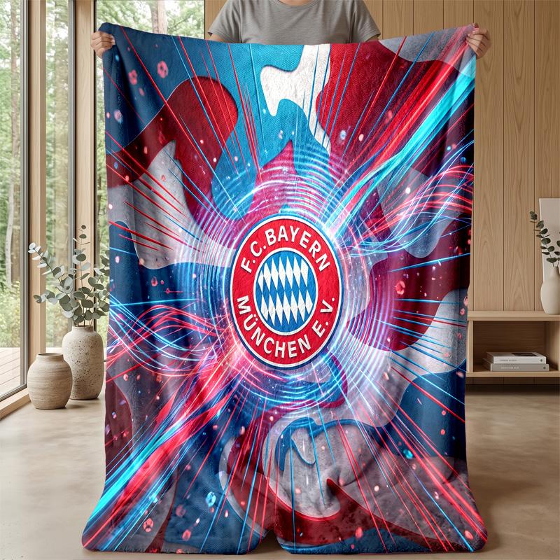 Bayern Munich Theme Blanket Soft Flannel Blanket Plush Throw Blanket Cozy Sofa Bed Blanket for Home Decor