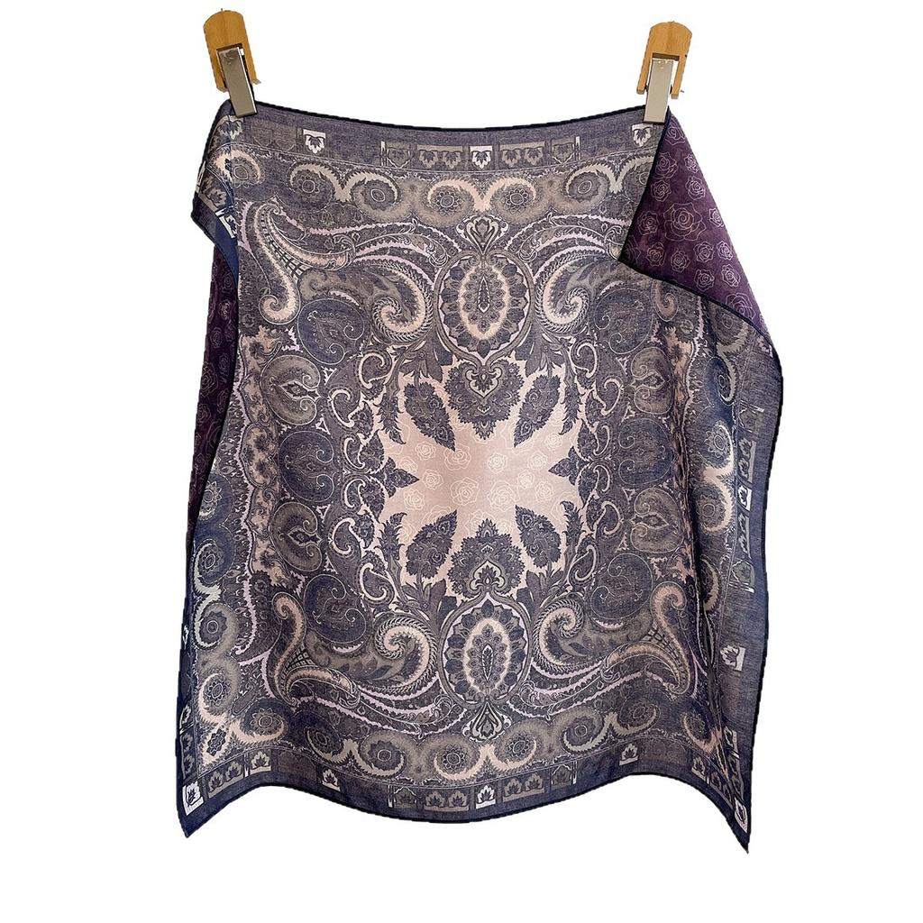 Spring and summer new double-sided cashew flower square scarf multi-color retro silk scarf women's daily age reduction small square scarf