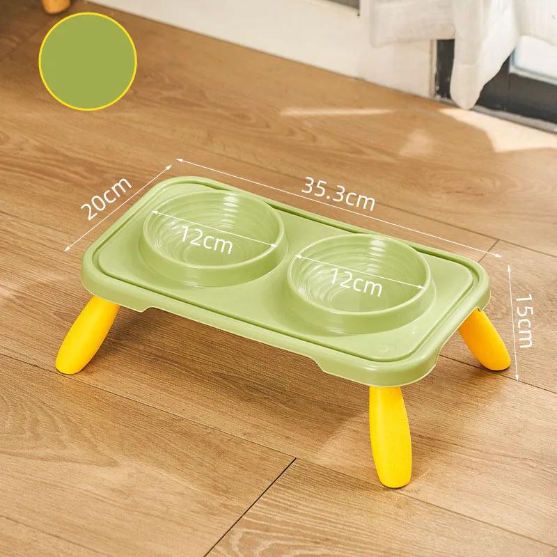 Elevated Double Pet Bowls for Cats Dogs Non-Slip Raised Food Water Feeder Set Protect Neck Pet Feeding Dishes
