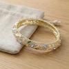 Rhinestone Flower Crystal Bangle Hollow Women's Hand Bracelet  Jewelry Gifts