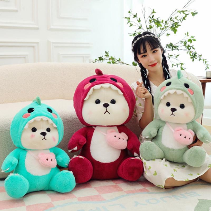 Lovely Transforming Teddy Bear Doll Lili Bear Plush Toy Dinosaur Stuffed Animal Children's Birthday Gift For Girls