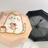 Charming Cat with Coffee and Book: Cute Day Companion   Auto Open/Closed Umbrella, Outdoor Travel Accessory, Lightweight & Durable 118