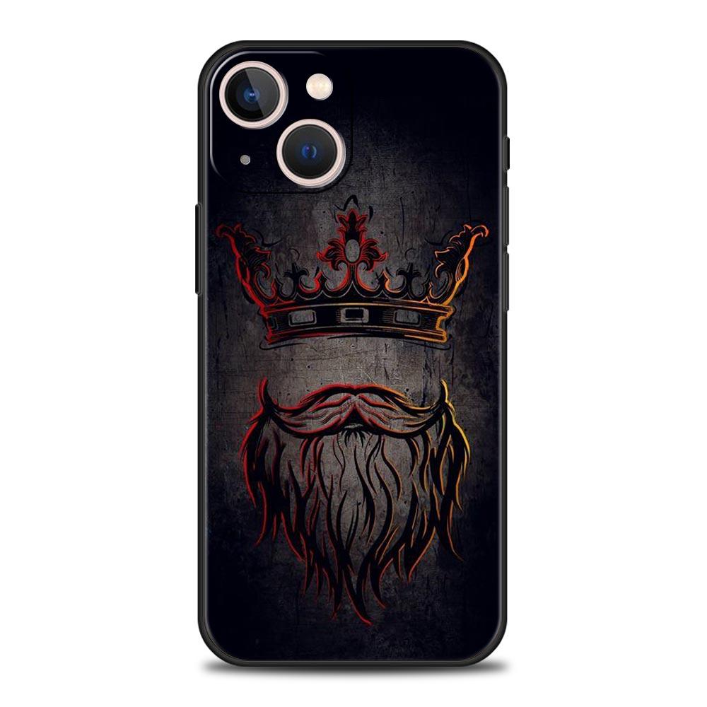 Husa de telefon de lux Crown QUEEN & KING pentru cupluri pentru iPhone 13 15 14 12 Mini 11 Pro MAX XR X SE XS 7 8 Plus husă neagră din silicon