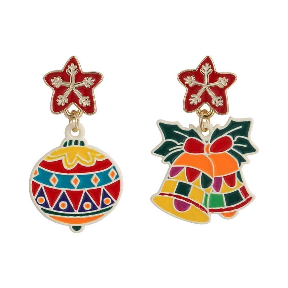 Tree Bear Bow Elk Snowflower Drop Earrings Santa Claus Dangle Earrings Christmas Stud Earrings
