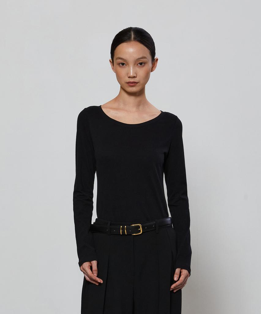 NOTIA Soft Wide Neck T-Shirts - Black