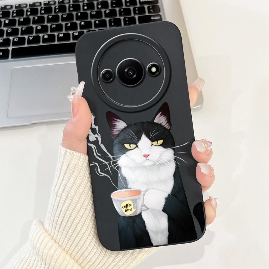 Für Xiaomi Redmi A3 Hülle 2024 Neue Mode Blume Quadratisch Silikon Kameraobjektiv Schutzabdeckung Für Xiaomi Poco C61 RedmiA3 Stoßstange