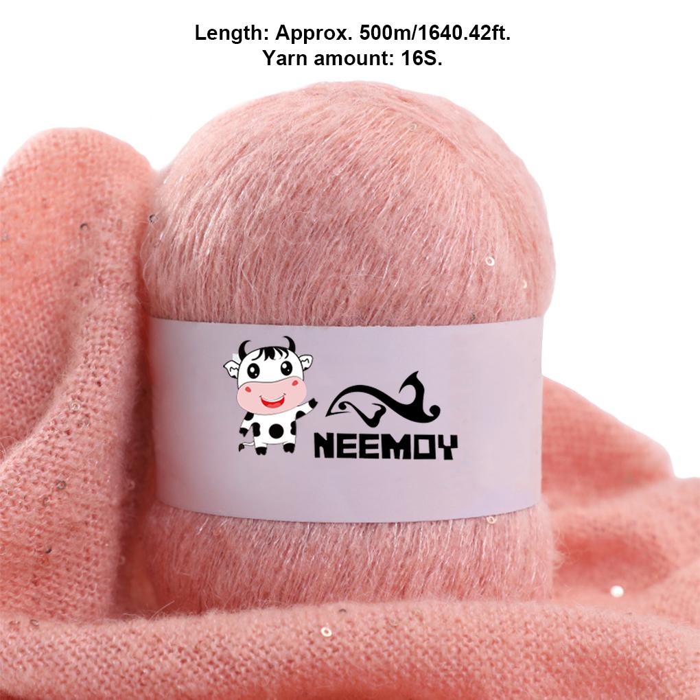 50g Beaded mohair Summer Ice Silk Mercerized Yarn Special Sequin Yarn DIY Hand Woven Rag Doll Knitting Wool Blanket 23 Colour