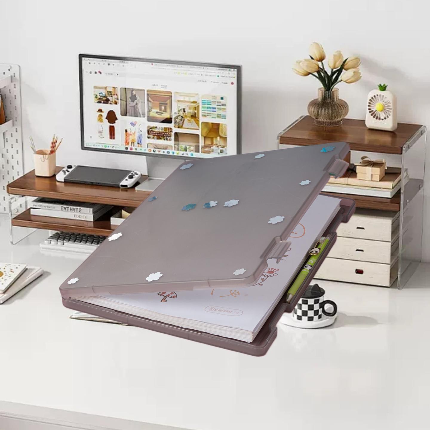 

Папка-файл формата А4 с зажимом для бумаги, артефакт для организации тестовых работ, офисные принадлежности, папка-файл большой вместимости, многофункциональное хранилище на разъемных листах светло-серый