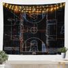 Basketball Tapestry Black White Tapestry Wall Hanging For Kids Boys Girls Basketball Court Print Wall Tapestry Ball Game Wall
