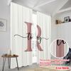2pcs 2D flat printing Curtains Large R letter calligraphy today Fabric Without Electricity 0 for Yard & Garden No Power Needed