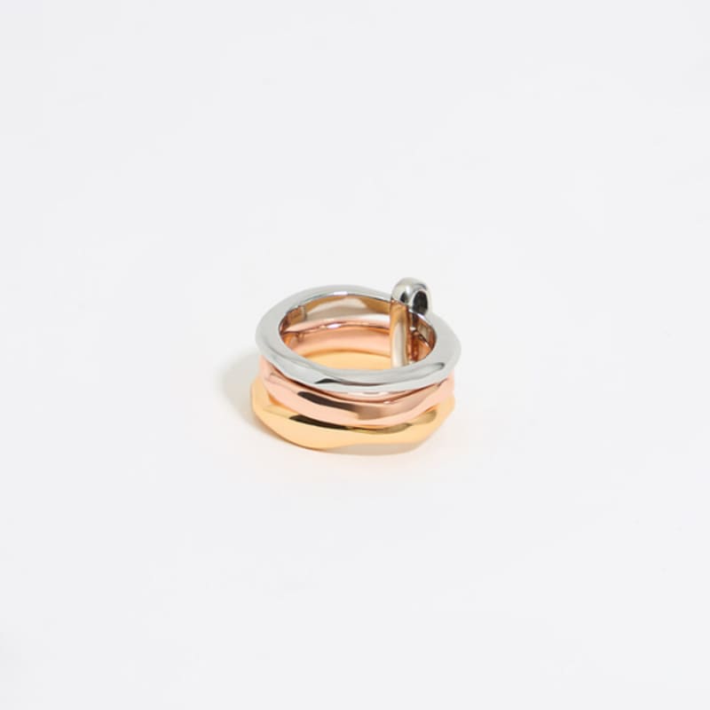 BIMBA Y LOLA [25SS] BIMBA Y LOLA Textured Multicolor Triple Ring_B255AIR006GOD