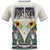T-shirt da uomo stampata in 3D con stampa di cane animale domestico hippie a maniche corte con scollo rotondo pullover top casual