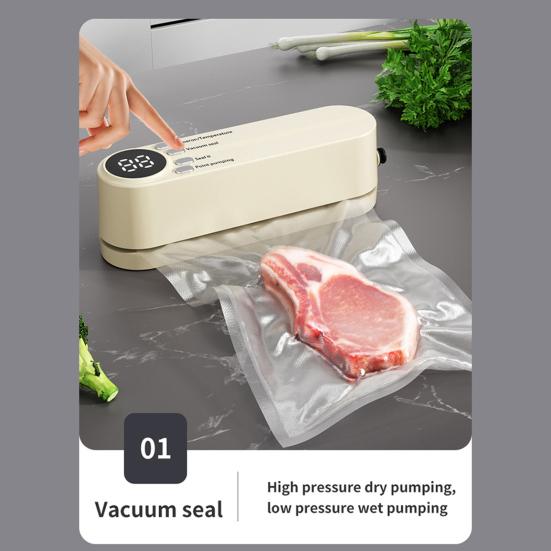 Mini Wireless Vacuum Sealer Portable Handheld 60kpa Strong Suction Fast Seal USB Rechargeable Food Sealing Machine