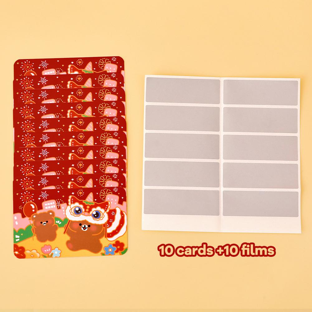 Cartão de raspadinha com película adesiva para recompensa de Ano Novo de 2025, etiquetas raspáveis, vouchers de resgate infantil DIY para o Ano da Cobra