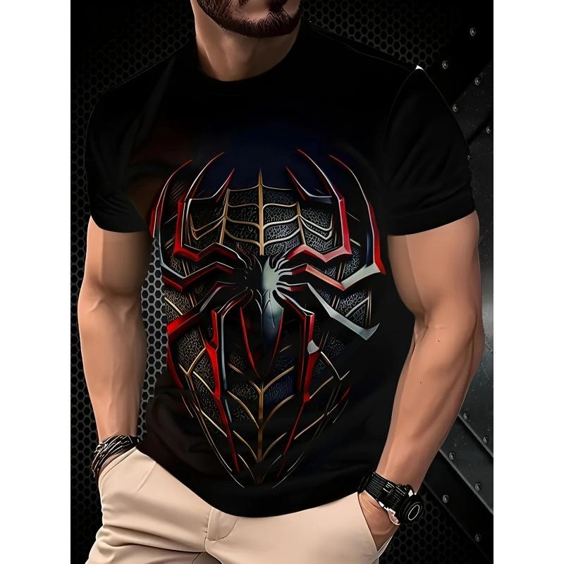 3D printed sports and leisure simple round neck short sleeved shirt