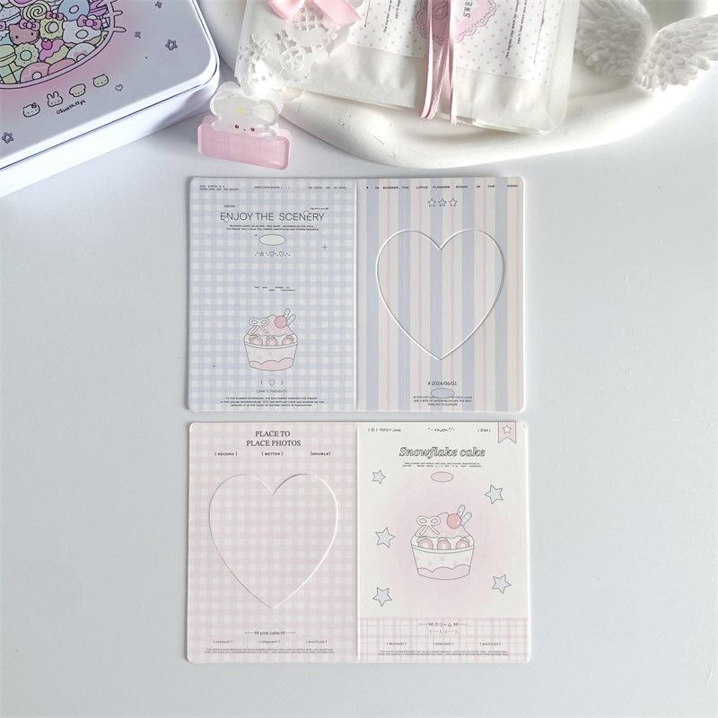 10PCS Ins Hollow Folding Card Photo Frame Protection Packaging Material Decoration Folding DIY Message Greeting Card Card