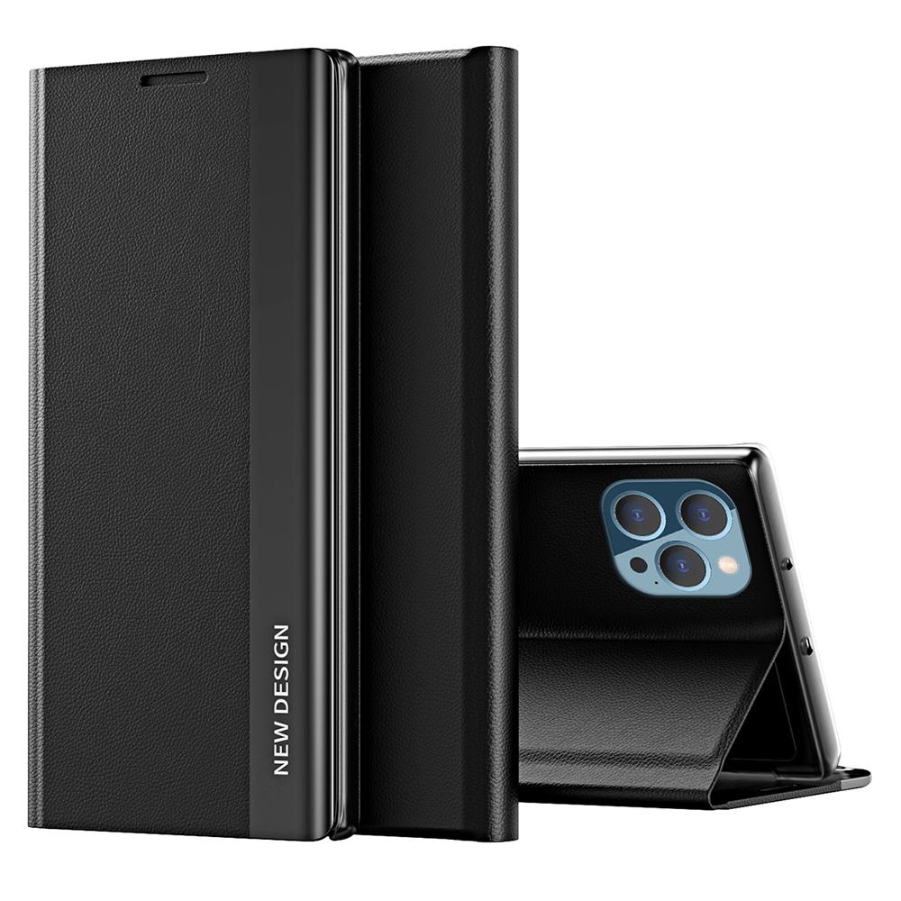 

For iPhone 16 Pro Case Anti-Drop Leather Phone Cover with Stand Black