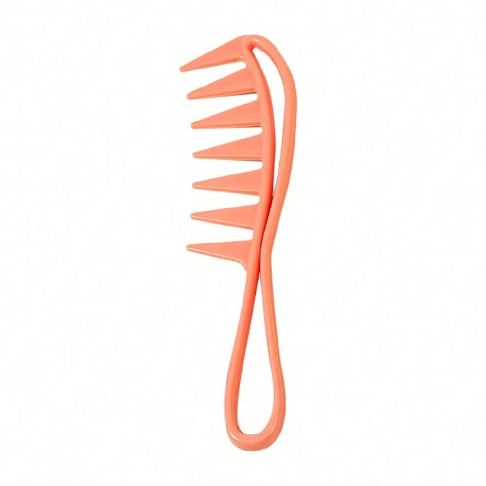 1pcs Large Toothed Hollow Oil Comb, Three-Dimensional Handle Anti Slip Hair Styling And Combing Tool