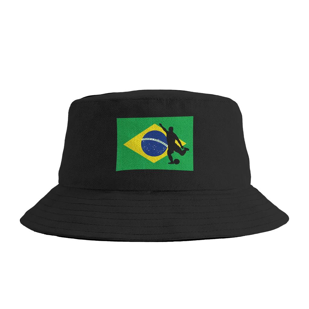 Brazil Brazilian Flag Brasil Graphic Bucket Hat Hip Hop FisherUnisex Caps Breathable Fishing Sun Hats For Couple Funny Design Cap