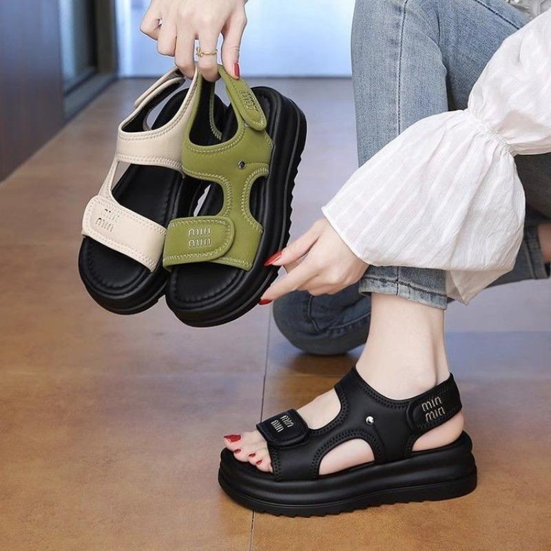 Flat-bottomed Cool Slippers Non-slip and Not Tired Sandals Summer New Velcro Thick-soled Casual Sandals Women
