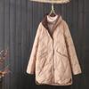 Mid-length Auspicious Cloud down jacket for women, new winter white duck down jacket, stand collar, loose duck down jacket