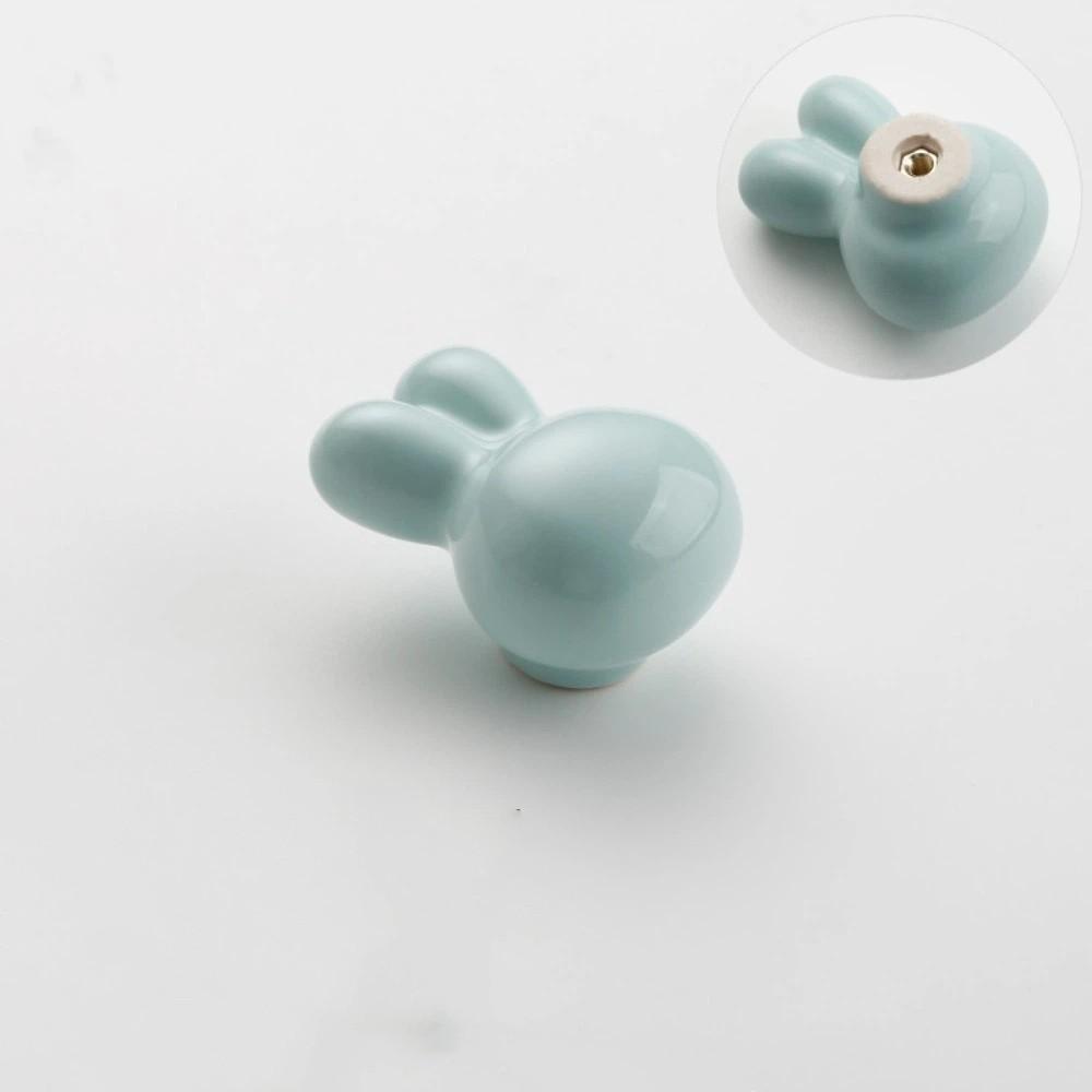 Solid Metal Thread Rabbit Knobs Rounded Soft Edges Cabinet Knobs Kids Room
