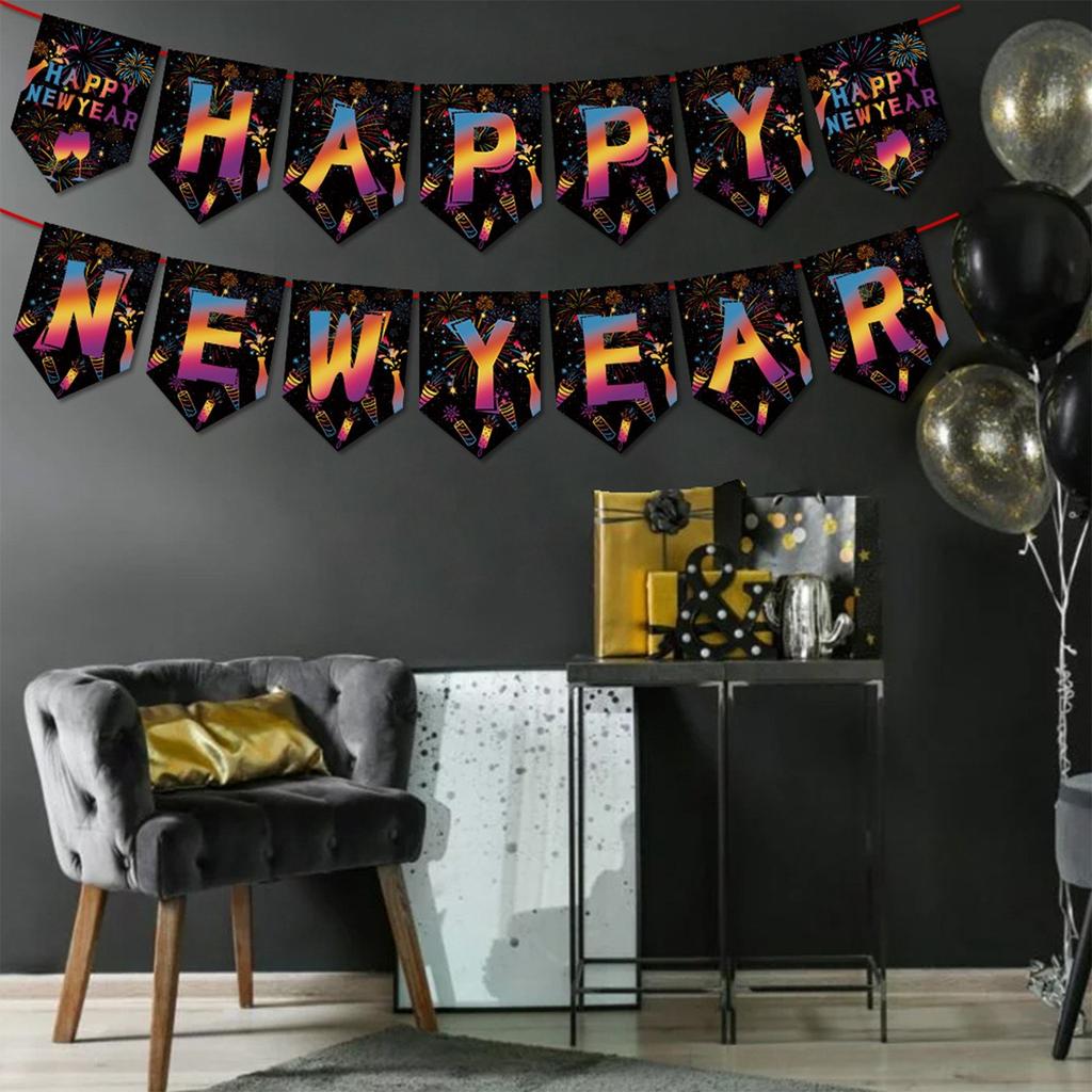 New Year's And New Year's Eve Banners, Party Decorations, Hanging Ornaments