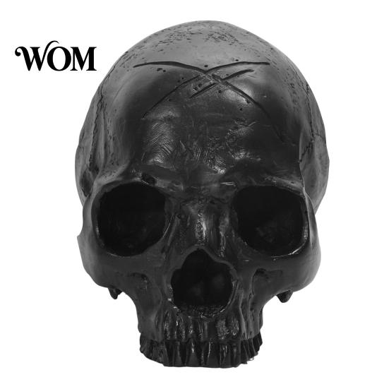 Modello Insegnamento Teschio Ornamento in Resina, Stile Oscuro Prop di Halloween, Decorazione Robusta Multi-Scenario Modello Durevole, Nero Opaco Anatomia Realistica