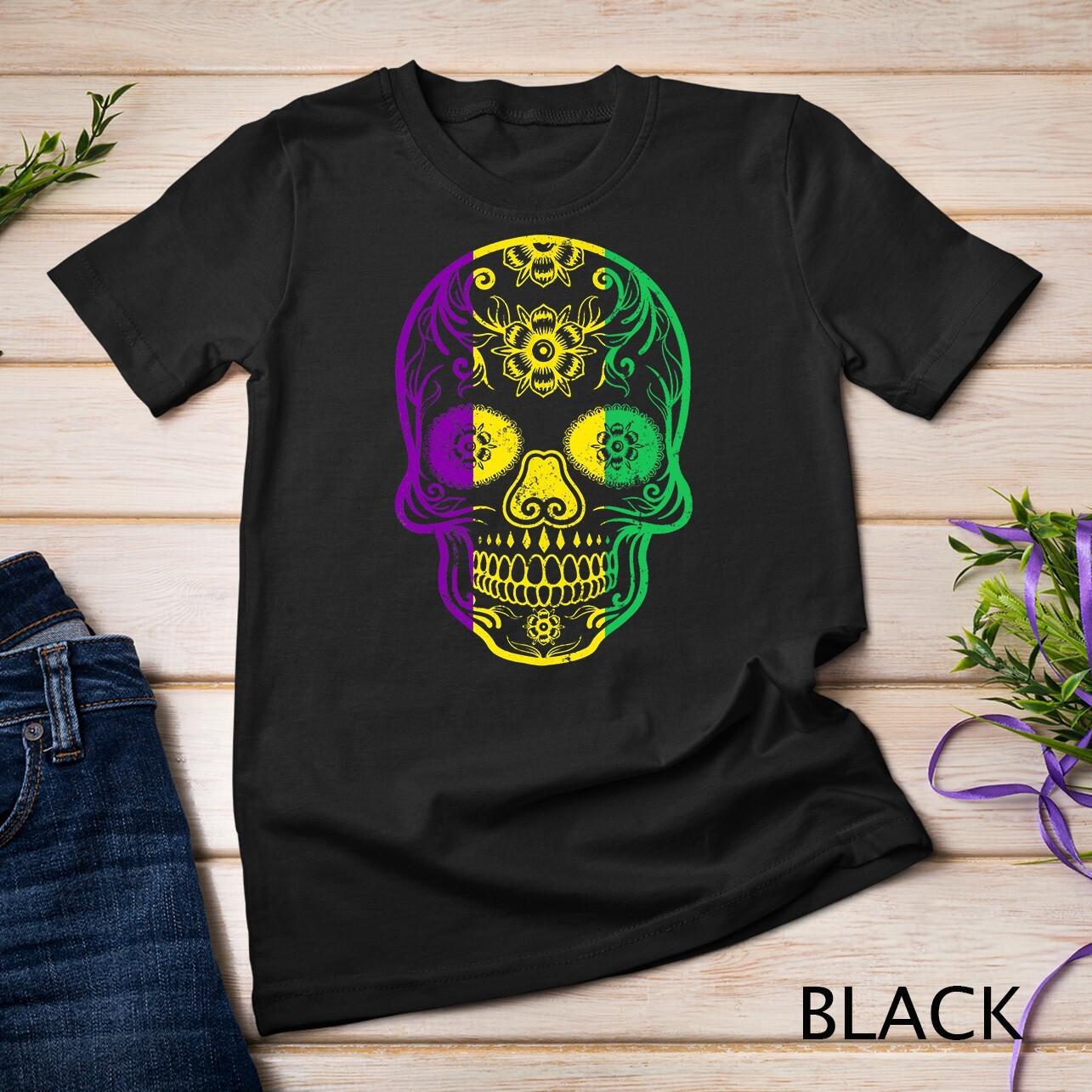 Fat Tuesday T shirt - Mardi Gras Skull Unisex T-shirt S разноцветный