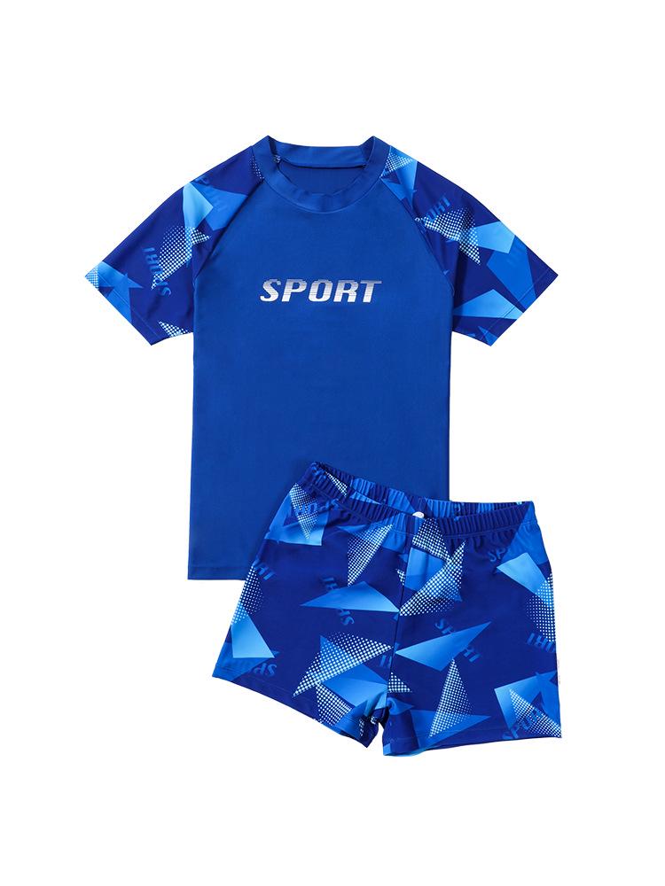 About 2025 Plus Size Kids Navy Blue Swimsuit and Summer Beach Shorts