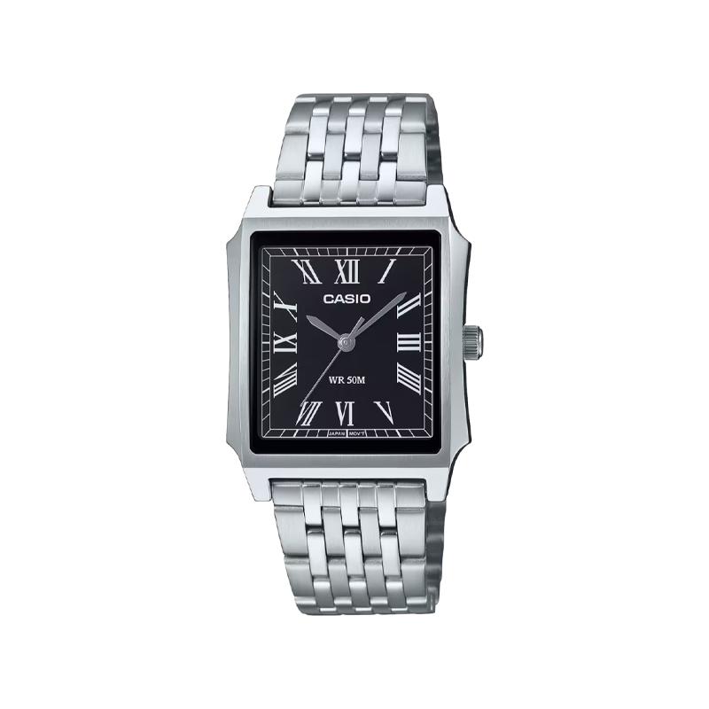 CASIO Classic Collection 50m Water Resistant Quartz Movement Stainless Steel Strap Watch Unisex MTP-B190D-1BV Black Dial