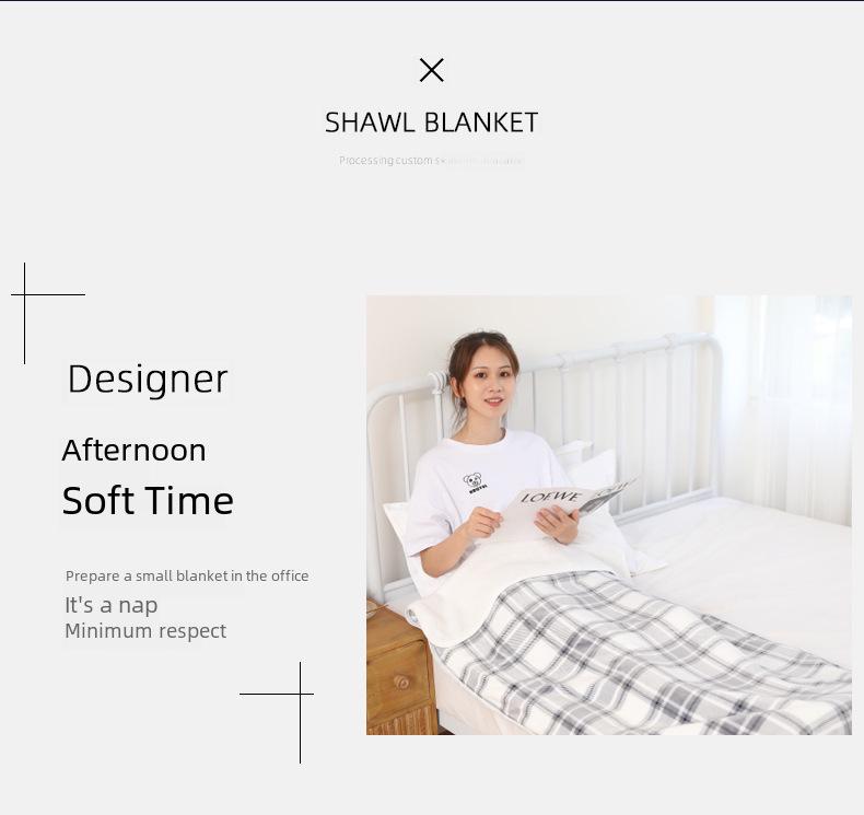 Versatile Shawl Blanket: A-Type Warm Double-Layer, Thick Office Nap Cover