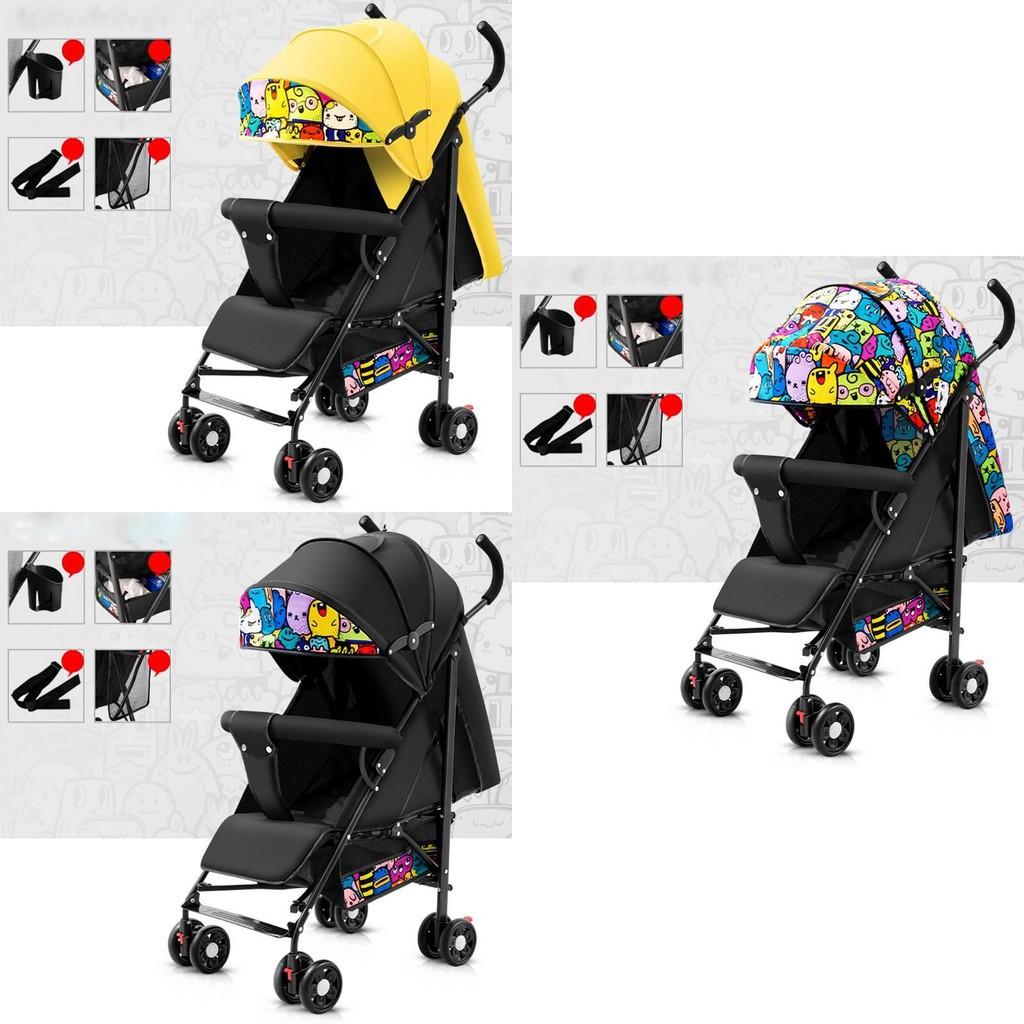 Stroller Portable Baby Sit Or Lie Down Folding Pushchair Backrest Adjustable