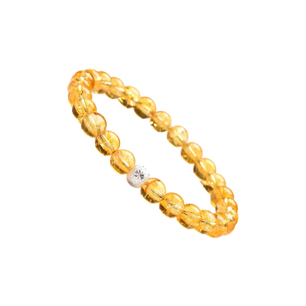 

Модный браслет из цитрина Прочный и удобный в носке Браслет из бусин цитрина Кристальный браслет