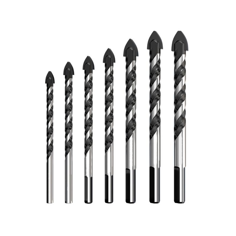 High Speed Masonry Drill Bits Triangular Shank Drill Set For Ceramic Glass Porcelain Wood With U Grooves Chip Removal