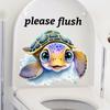 Washable Sea Animal Toilet Sticker Please Flush Bathroom Decals Toilet Sign Sticker  Bathroom