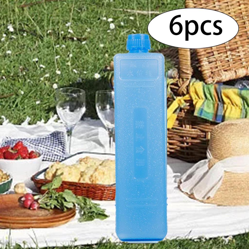 6 Pieces Reusable Ice Packs for Food Drink Cooling Ice Blocks for Hiking Picnic Beach  travel ice freezer blocks Ice Brick Packs