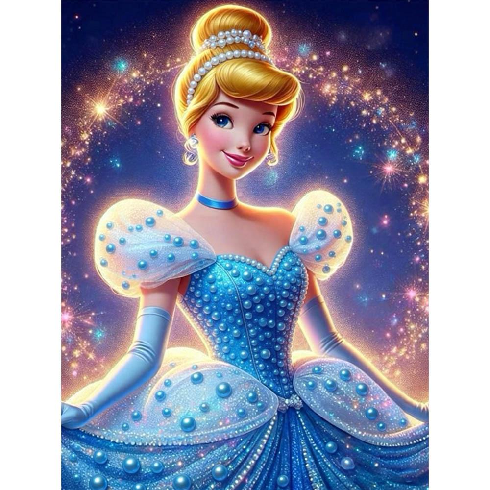

Disney Cinderella Golden Updo Blue Dress, Pearl Hair Accessory Pearl Mosaic A Handmade Decorative Gift That Can Be Used As A Home Decoration Item 35x45cm