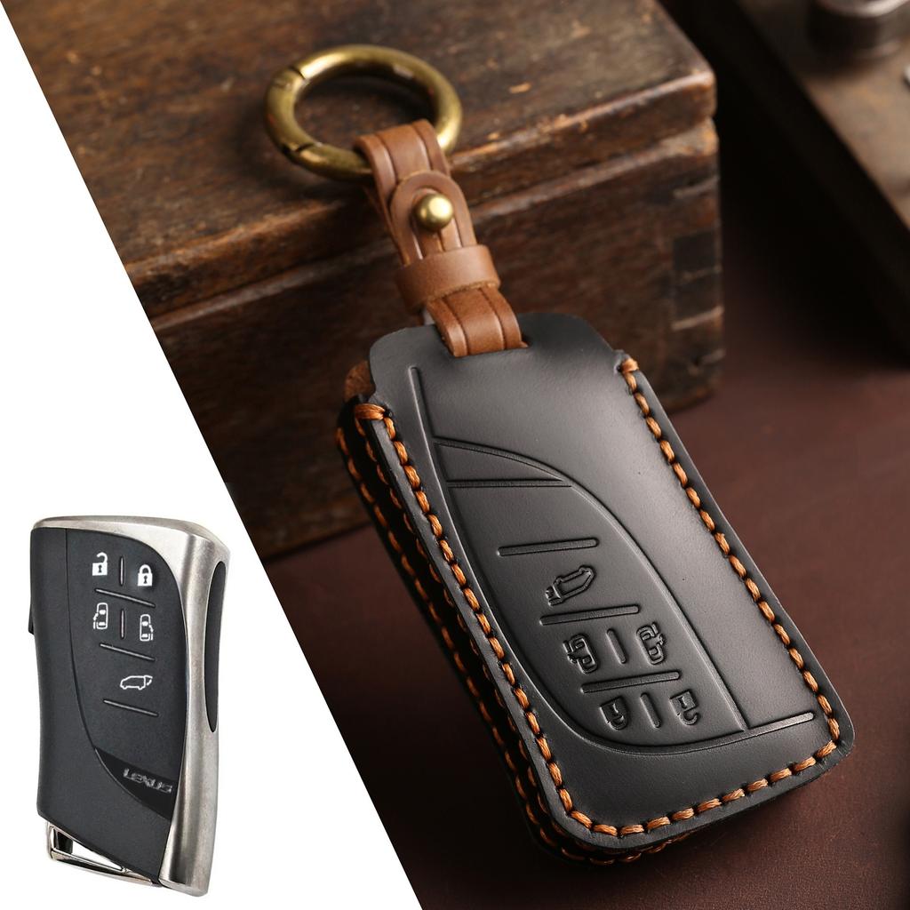 Leather Protector Case Bag Set for Lexus LM350h LM500 Keyless Go Remote Car Fob Key Cover Holder Shell