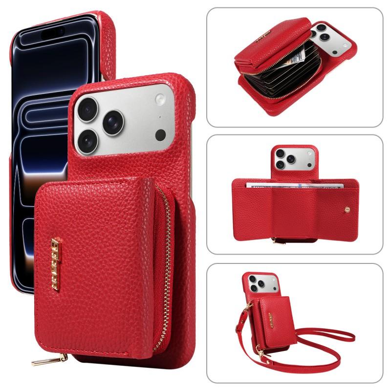 Leather Texture Phone Case IPhone 17 Pro Max Crossbody Wallet Flip Cover