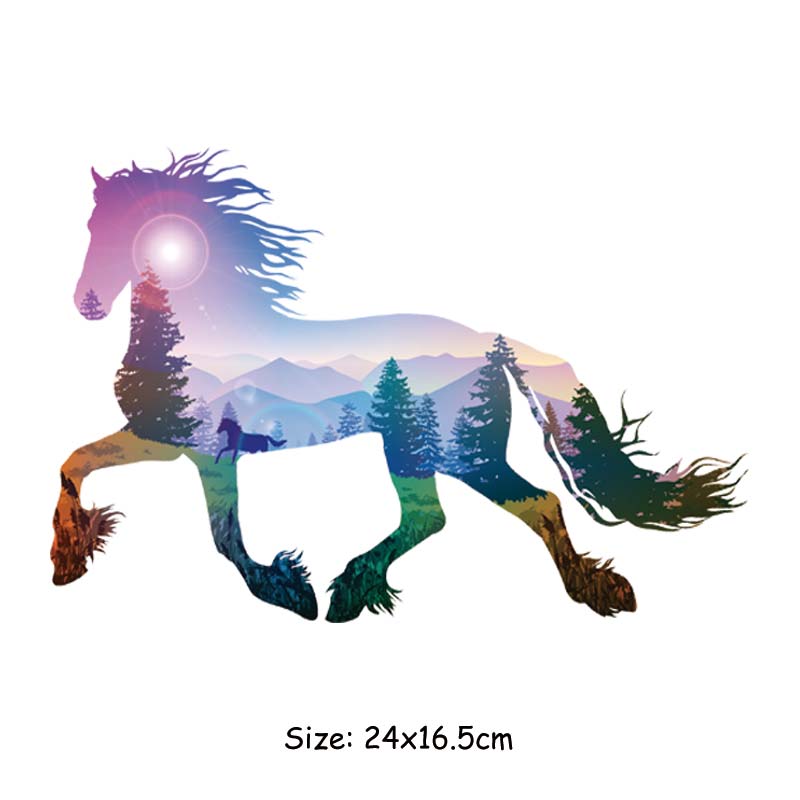 Colors Horse Animal Patch Clothes Stickers New Design Thermal Transfer Diy Hot Tear Applique