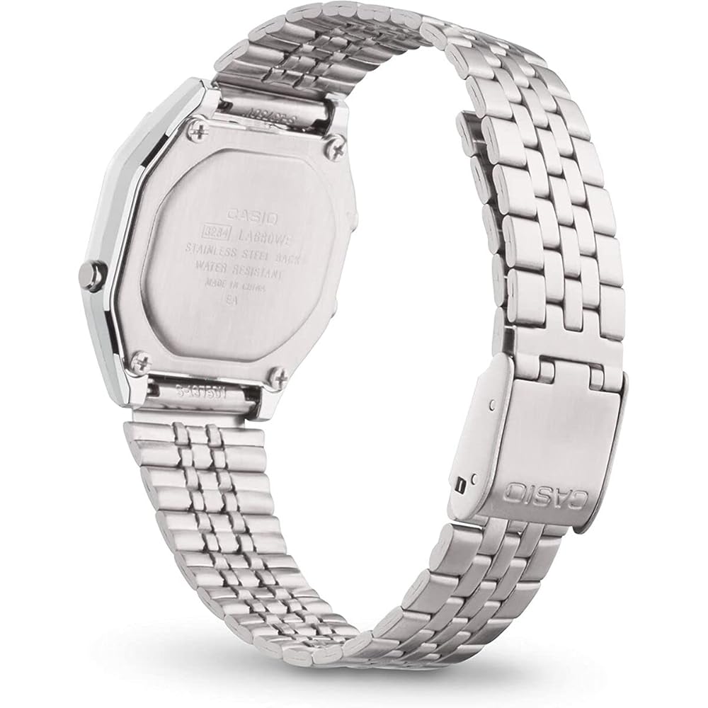 Casio Digital Watch Classic Design Water Resistant Stainless Steel Band