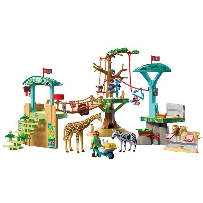 PLAYMOBIL 72070 Zoo : Parc aventure au milieu des animaux sauvages, univers miniature, 169 pièces, dès 4 ans