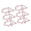 100 buc agrafe de hârtie în formă de Triceratops roșu în formă de metal galvanizare procesul lumină portabilă birou C