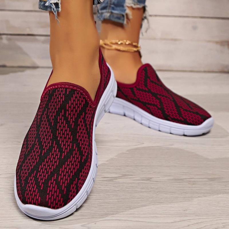 Women‘s Shoes Summer Solid Color Casual Slip-On Flat Breathable Lightweight Large Size Woven.