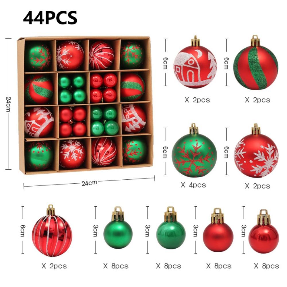 

Новогоднее украшение на елку Пластиковый расписной шар Рождественские украшения Новая подвесная рождественская елка Style C 44pcs