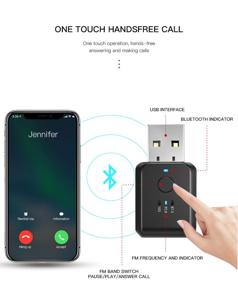 

Fm Transmitter Car Bluetooth 5.0 Receiver Handsfree Call Mini Usb Power Car Kit Auto Wireless Audio for Car Radio Fm Autoradio чёрный